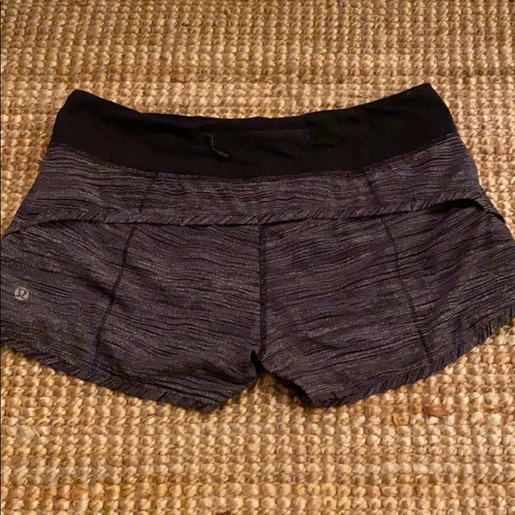 lululemon athletica Pants - Lululemon Black Patterned Running Shorts
